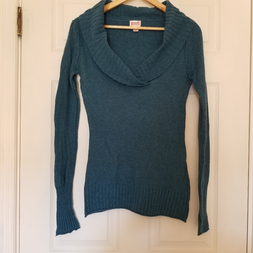 Mossimo shawlneck turquoise sweater